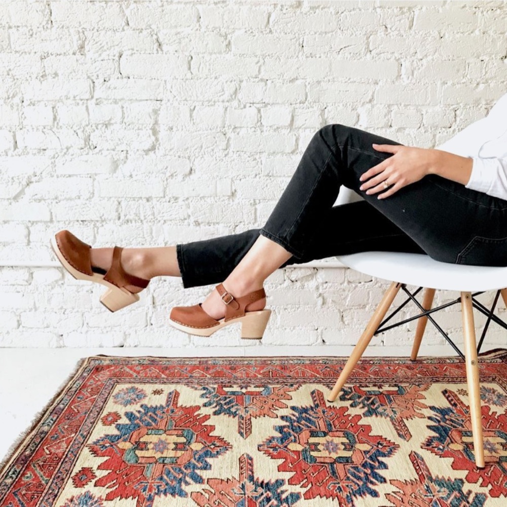 Lotta from Stockholm Highwood Brown Leather Clogs in Oiled Nubuck